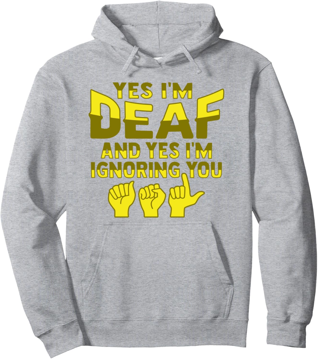 

Толстовка с изображением жестов американского жестового языка (ASL) для повышения осведомленности о проблемах глухих и слабослышащих Deaf Pride Designs, серый