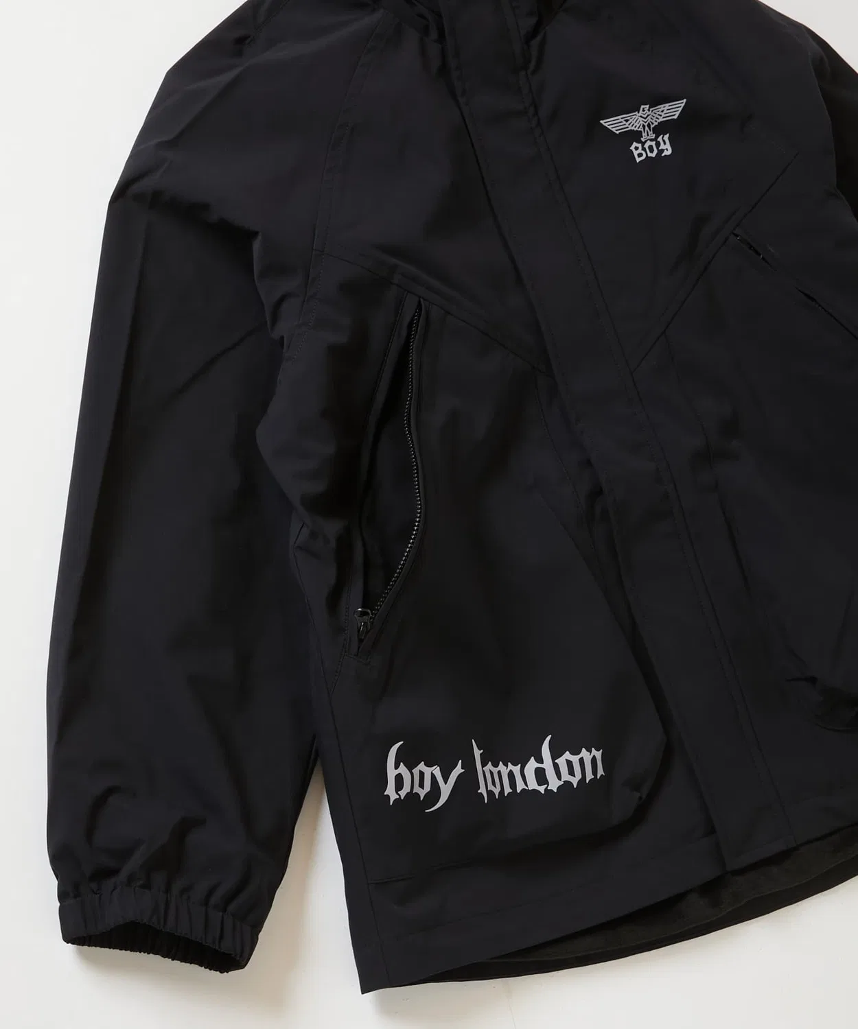Детская ветровка BOY LONDON с флисовой подкладкой, черная — фото 4