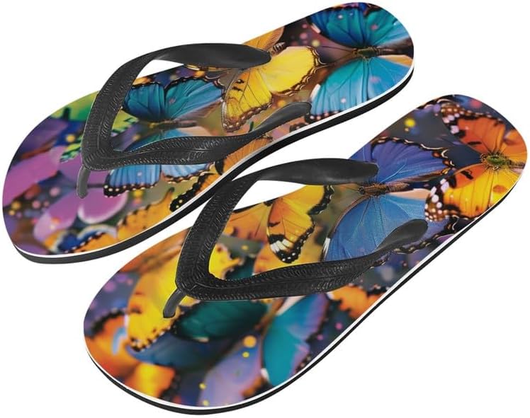 

Сандалии-вьетнамки Semiouray для женщин, геометрический принт, закат, бабочка, обувь для путешествий, удобные тапочки Lotus, сандалии-вьетнамки, Butterfly