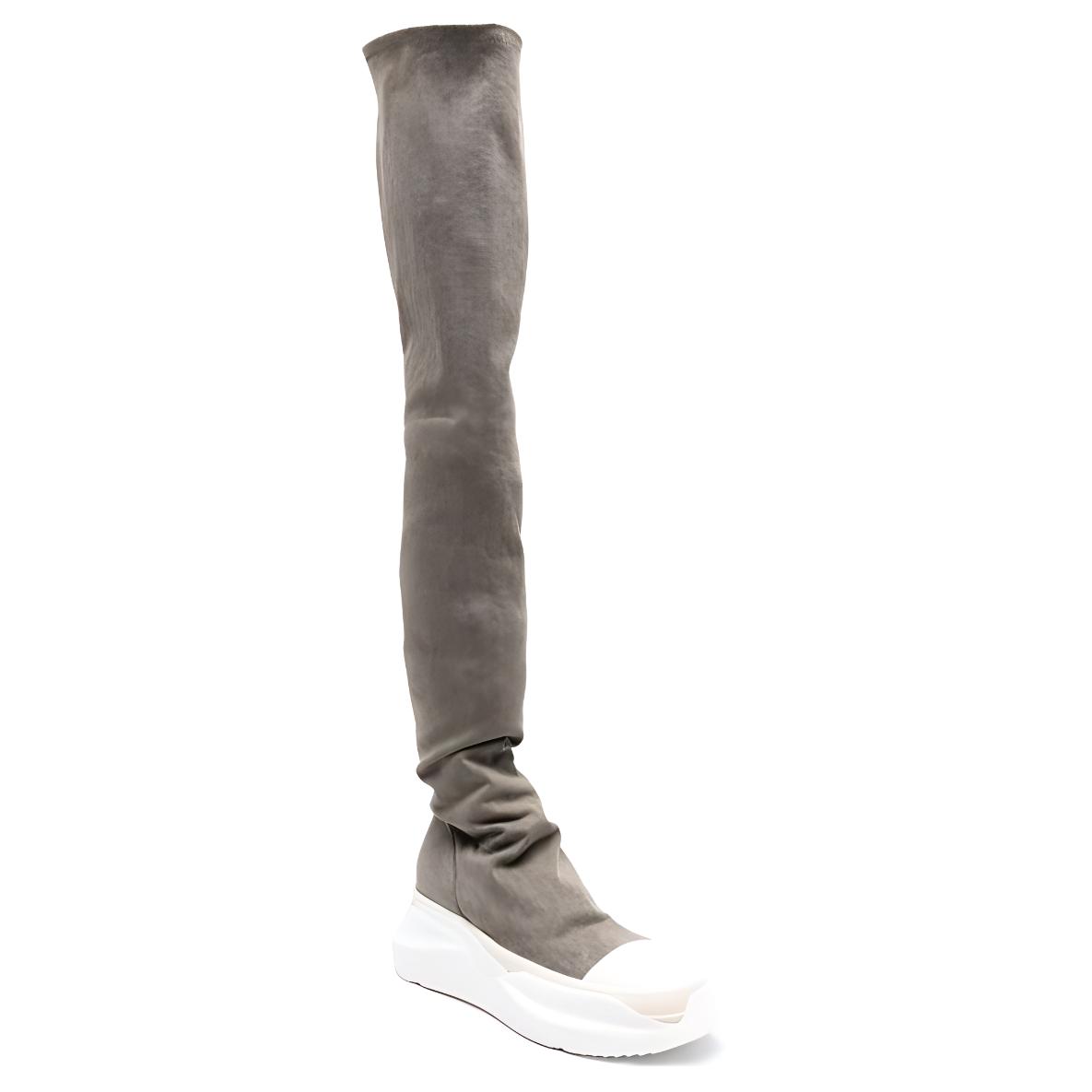 Женские сапоги выше колена бежевые Rick Owens DRKSHDW — фото 4