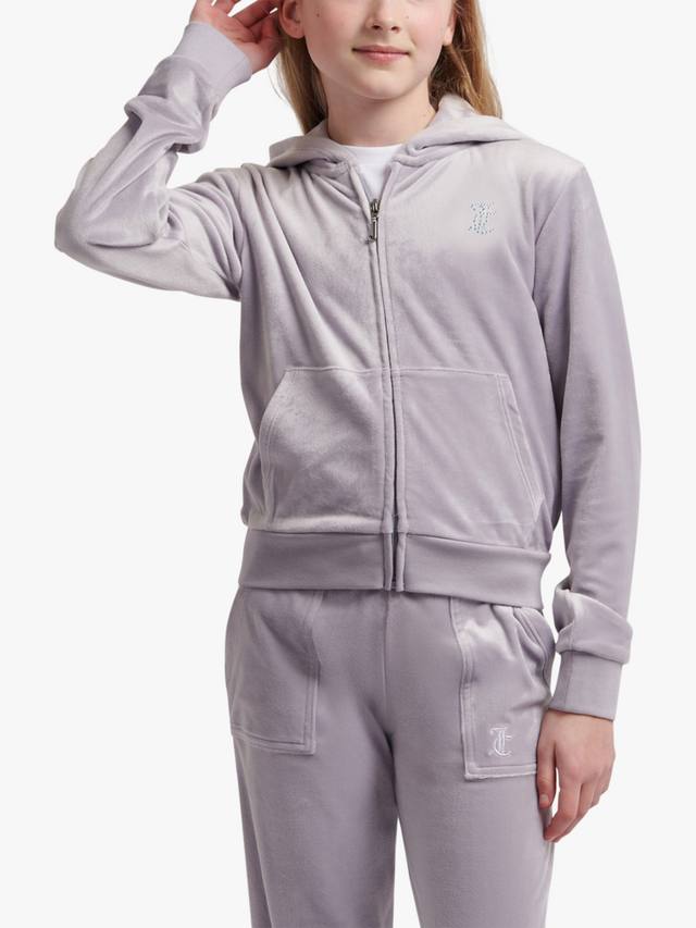 

Детская худи с молнией и стразами mini diamante Juicy Couture, Dapple Grey