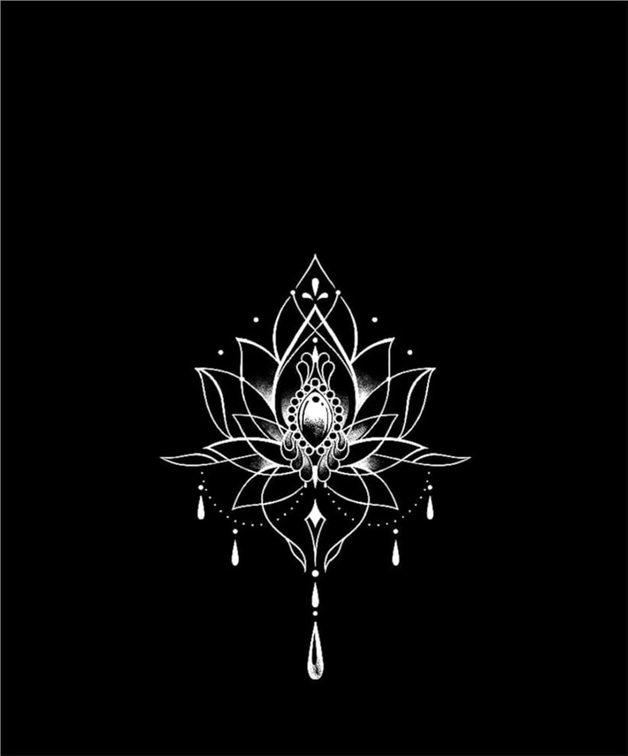 Временная татуировка Lotus Heart, 1 шт., белый — фото 2