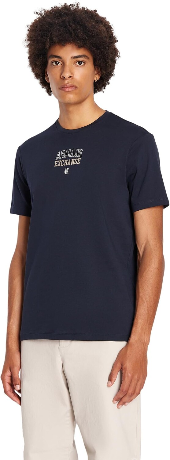 

Маленькая футболка с логотипом Collegiate Armani Exchange, темно-синий