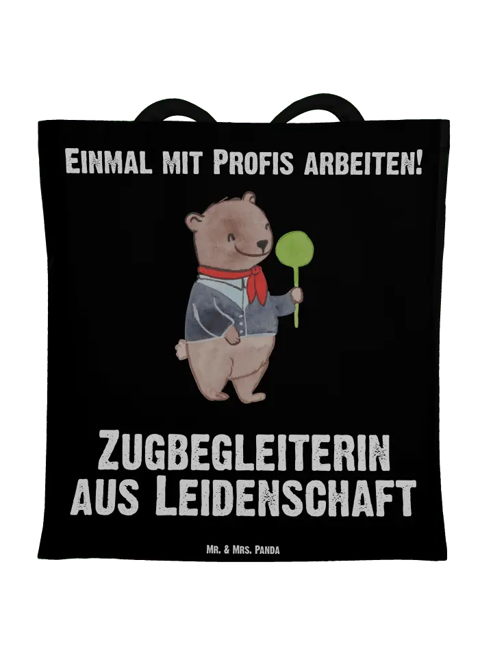 

Сумка для переноски Mr & Mrs Panda Zugbegleiterin Leidenschaft, черный