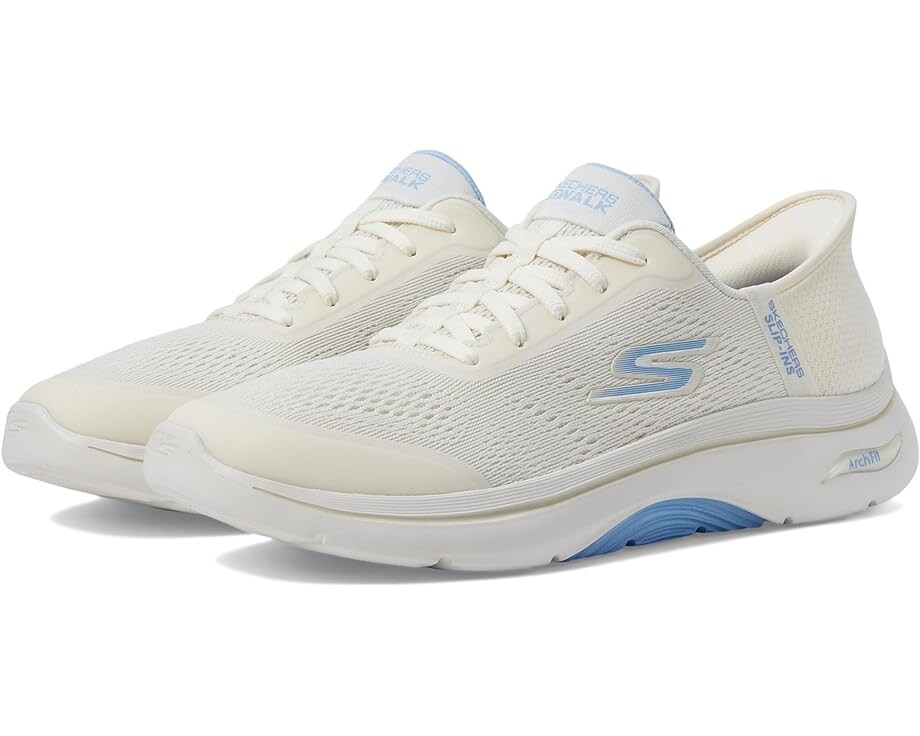 

Кроссовки SKECHERS Performance Go Walk Arch Fit 2.0 Valencia Hands Free Slip-Ins, цвет Natural/Light Blue