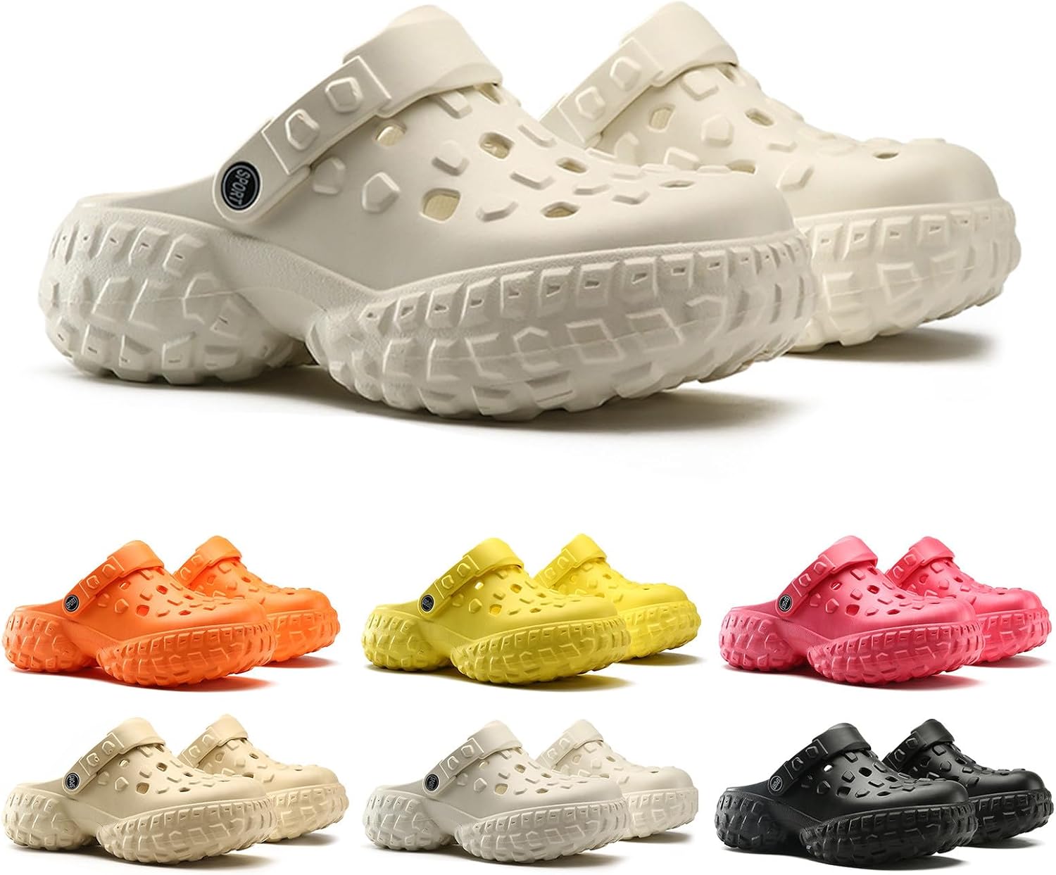 

Женские удобные сандалии на платформе, мужские повседневные тапочки из поролона, унисекс-сабо, пешеходные сандалии, водонепроницаемые пляжные облачные горки Xhuoqdk, белый