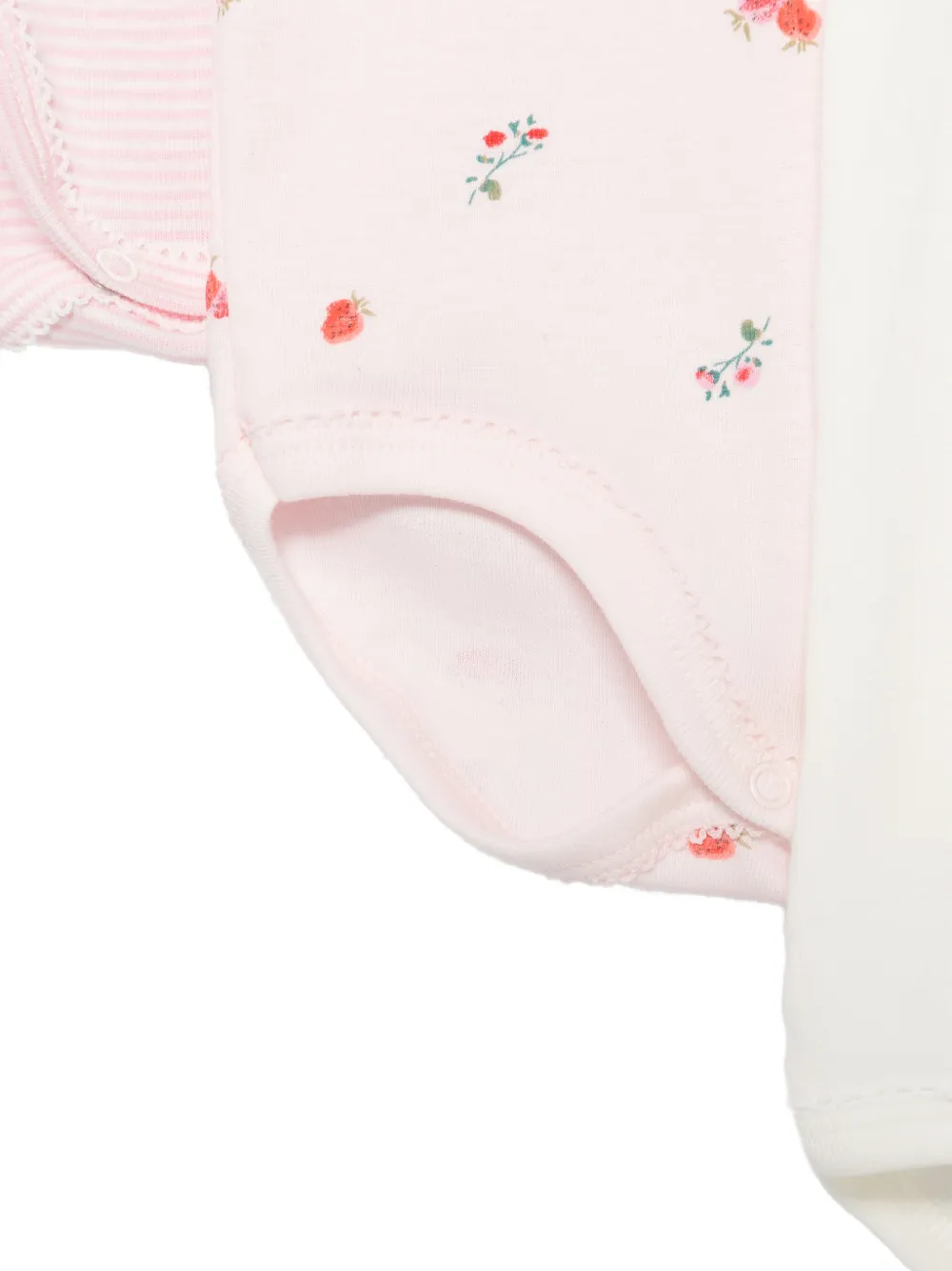 Комплект боди из хлопка (набор из трех) Petit Bateau, розовый — фото 3