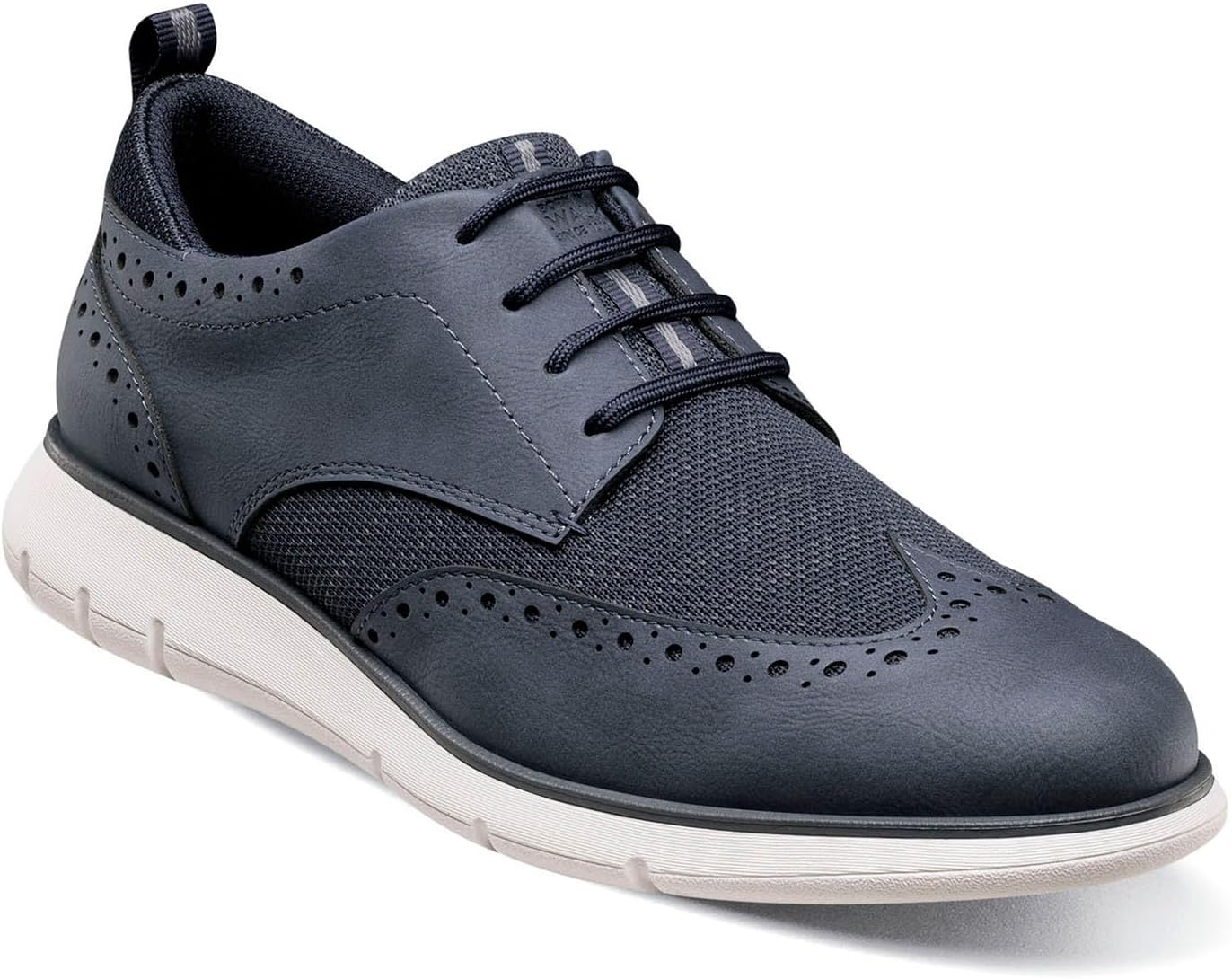 Мужские оксфорды Nunn Bush, модель Stance Knit Wingtip, темно-синий — фото 2