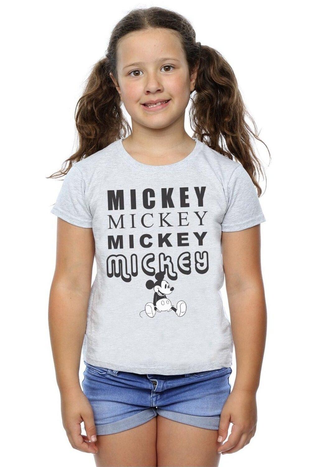 

Хлопковая футболка с Микки Маусом Disney, серый