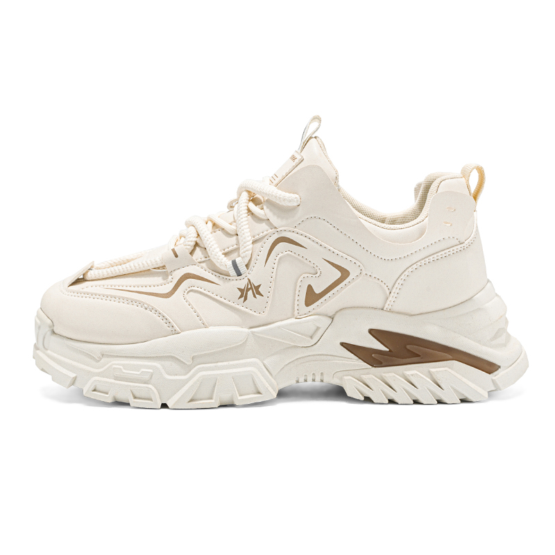 

TELENT Нескользящие, износостойкие, водонепроницаемые низкие кроссовки на массивной подошве, мужские, бежевые