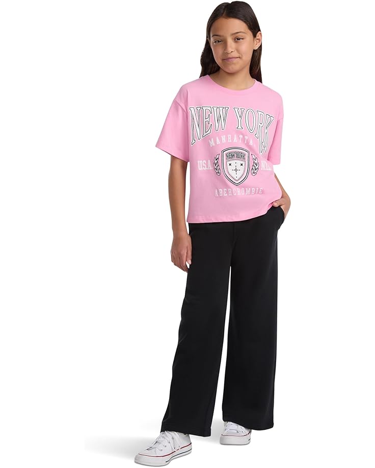 Брюки abercrombie kids Essential Wide Leg Fleece Pants, цвет ANF Anthracite — фото 3