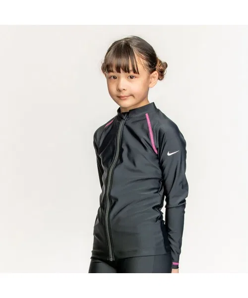 Рашгард детский Nike SS24 с длинным рукавом, UPF50+, фиолетовый — фото 2