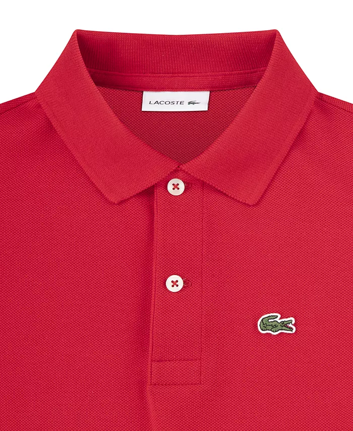 Хлопковая поло Petit Piqué для мальчиков 8-20 лет Lacoste, красный — фото 3