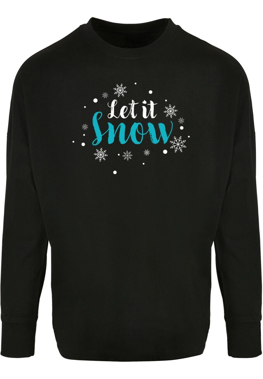 

Лонгслив Merchcode LET IT SNOW, черный