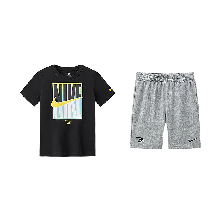 Детская повседневная спортивная футболка с круглым вырезом Nike, Jet Black