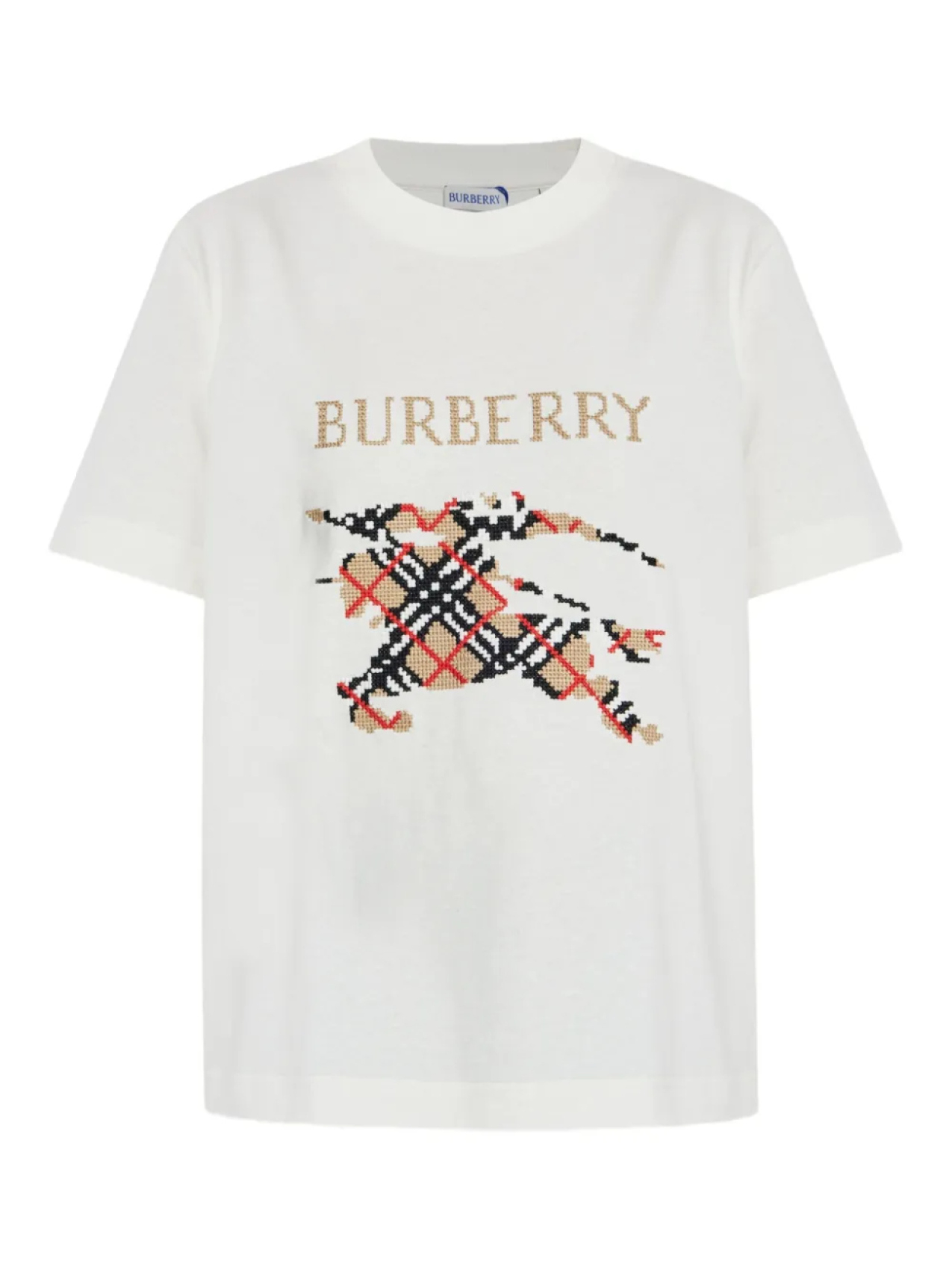 

Футболка с графическим рисунком в клетку Burberry, белый