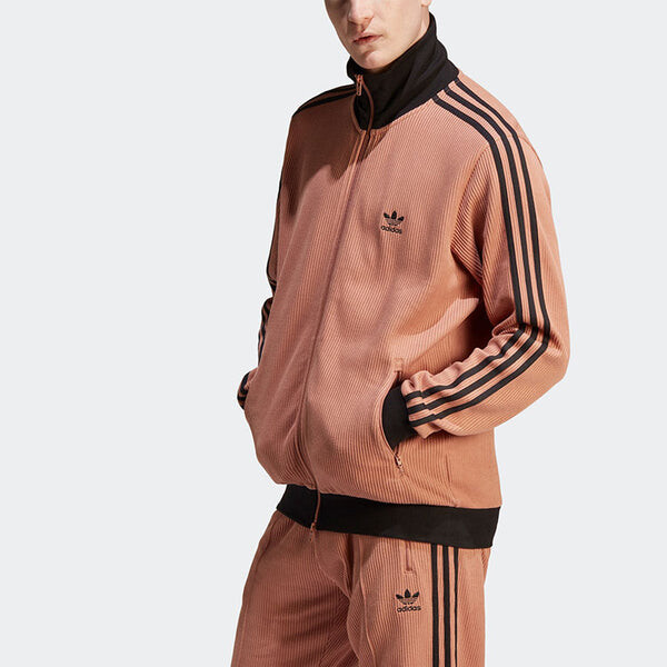 Куртка adidas originals Adicolor Classics Waffle Beckenbauer Track Jacket 'Clay Strata', цвет clay strata/black — фото 4
