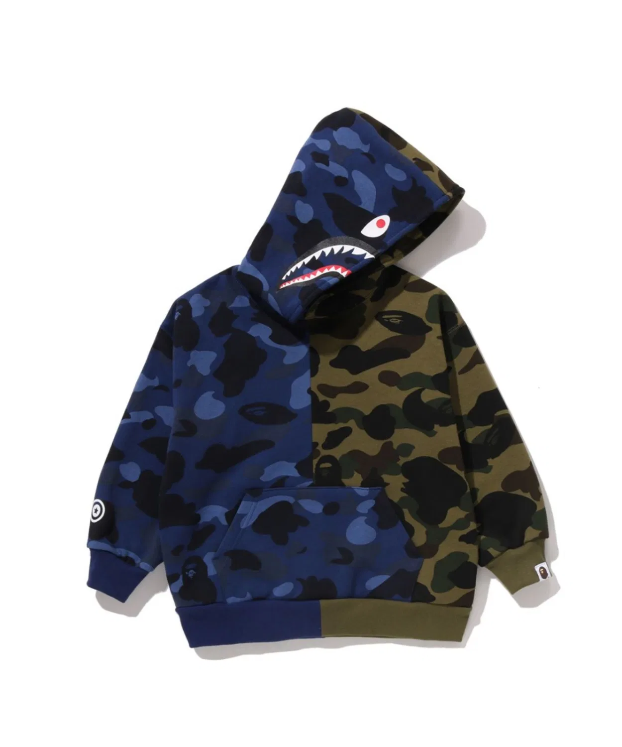 Худи оверсайз с камуфляжем BAPE SPLIT CAMO SHARK — фото 2