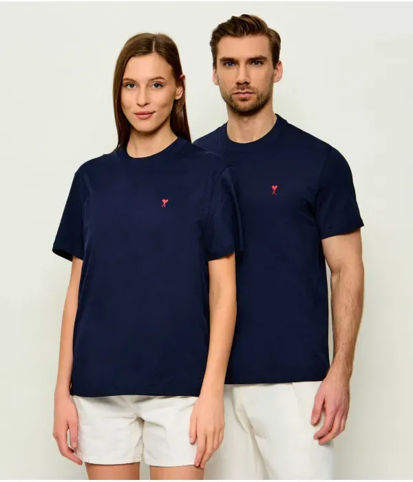Футболка classic fit Ami Paris, темно-синий