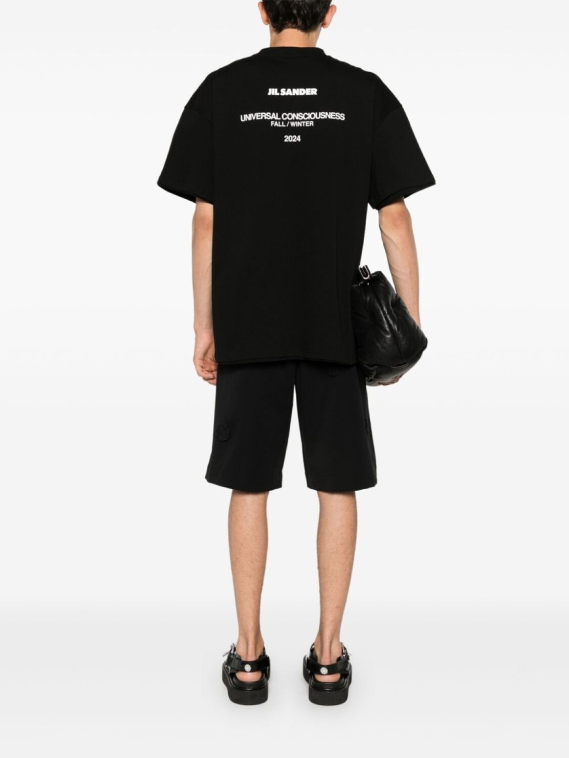 Jil Sander многослойная футболка с логотипом, черный — фото 2