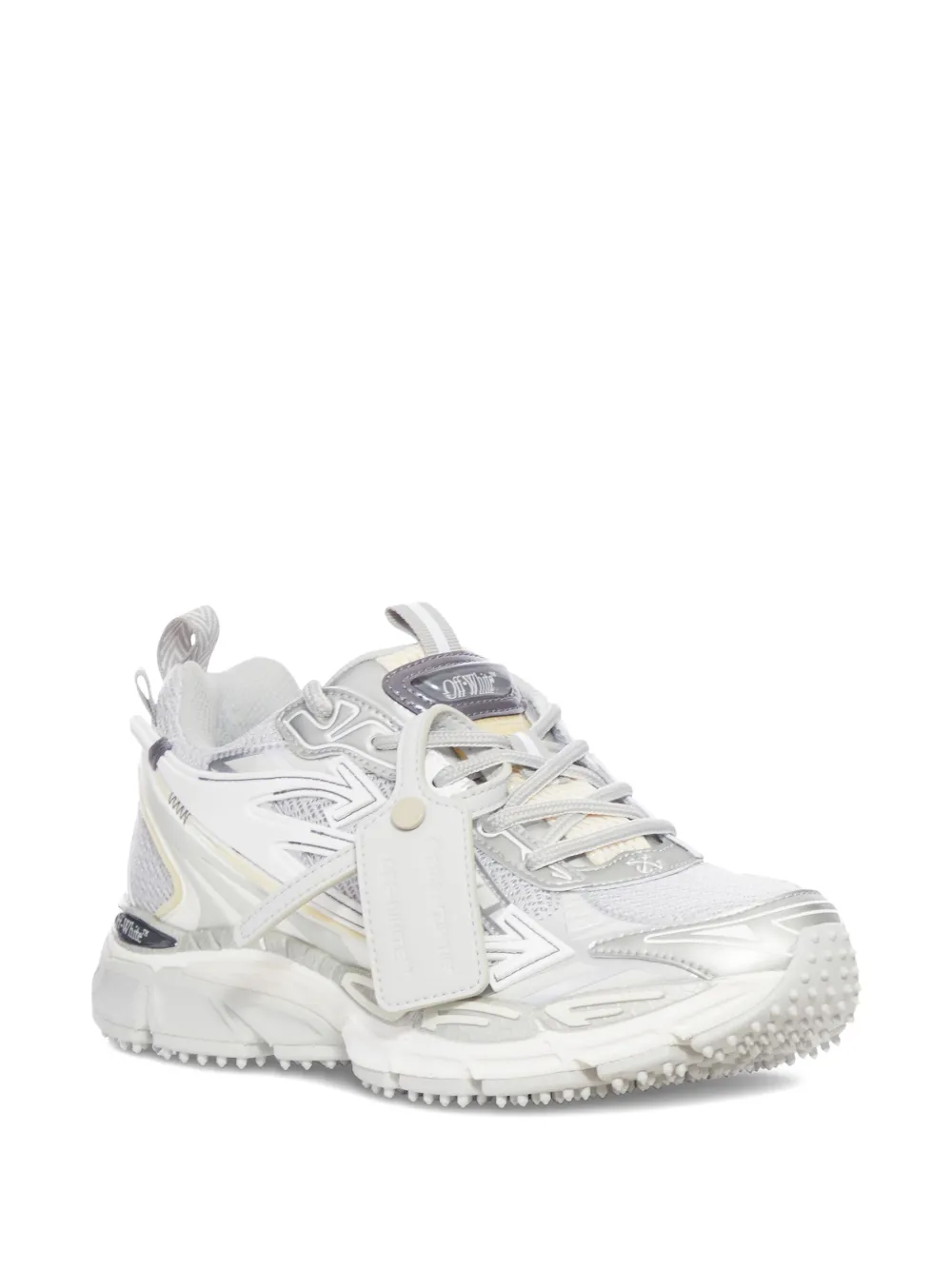 Кроссовки со шнуровкой и кожаной биркой OFF-WHITE, серый — фото 2