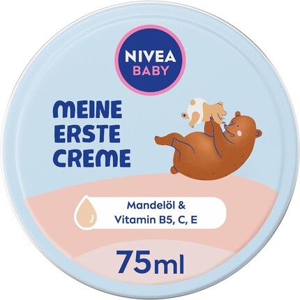 NIVEA BABY My First Cream Vegan and Hypoallergenic Skin Cream Увлажняющий крем для детей с миндальным маслом и витаминами 75 мл
