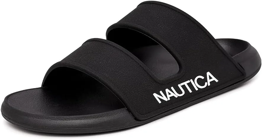 Мужские шлепанцы Nautica для спорта и душа, атлетические сандалии для дома и улицы с двойной поддержкой свода стопы - легкие, прочные и удобные, белый — фото 3