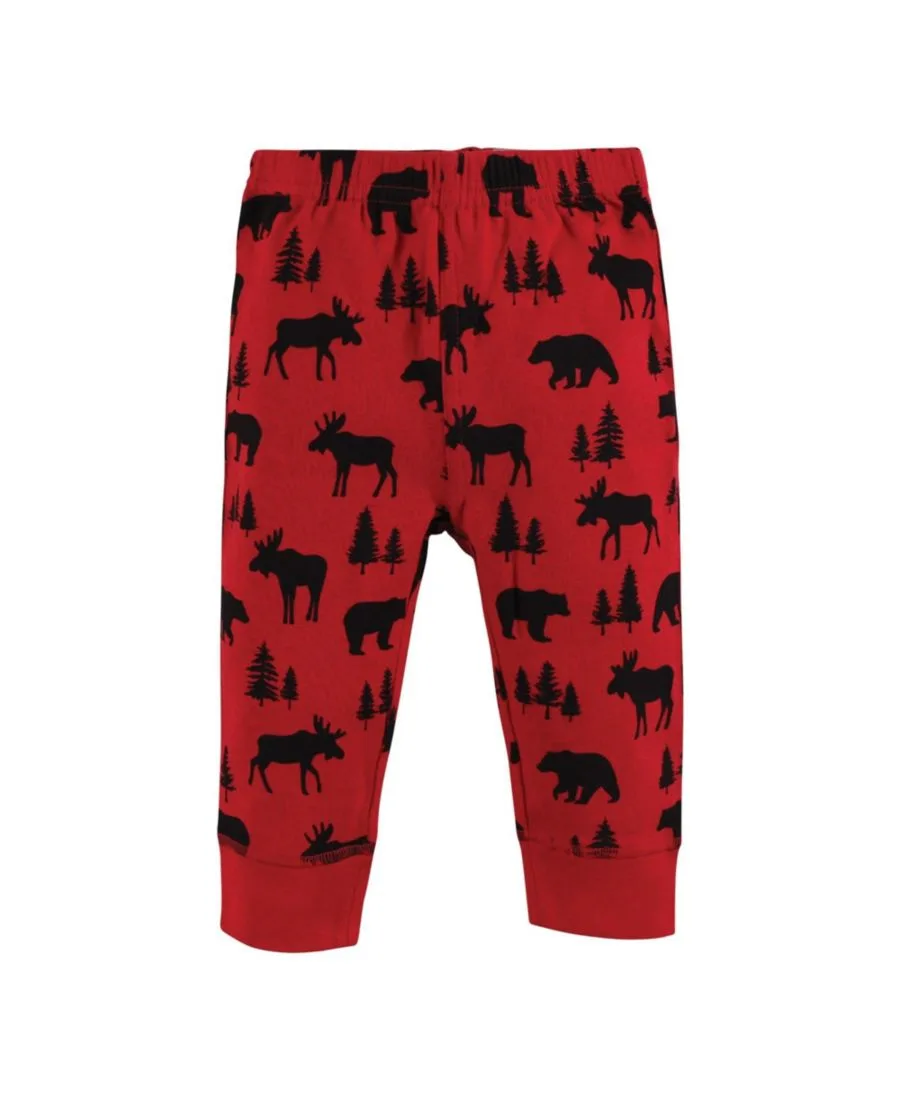 Хлопковые удобные штаны Hudson Baby, красный moose bear — фото 3