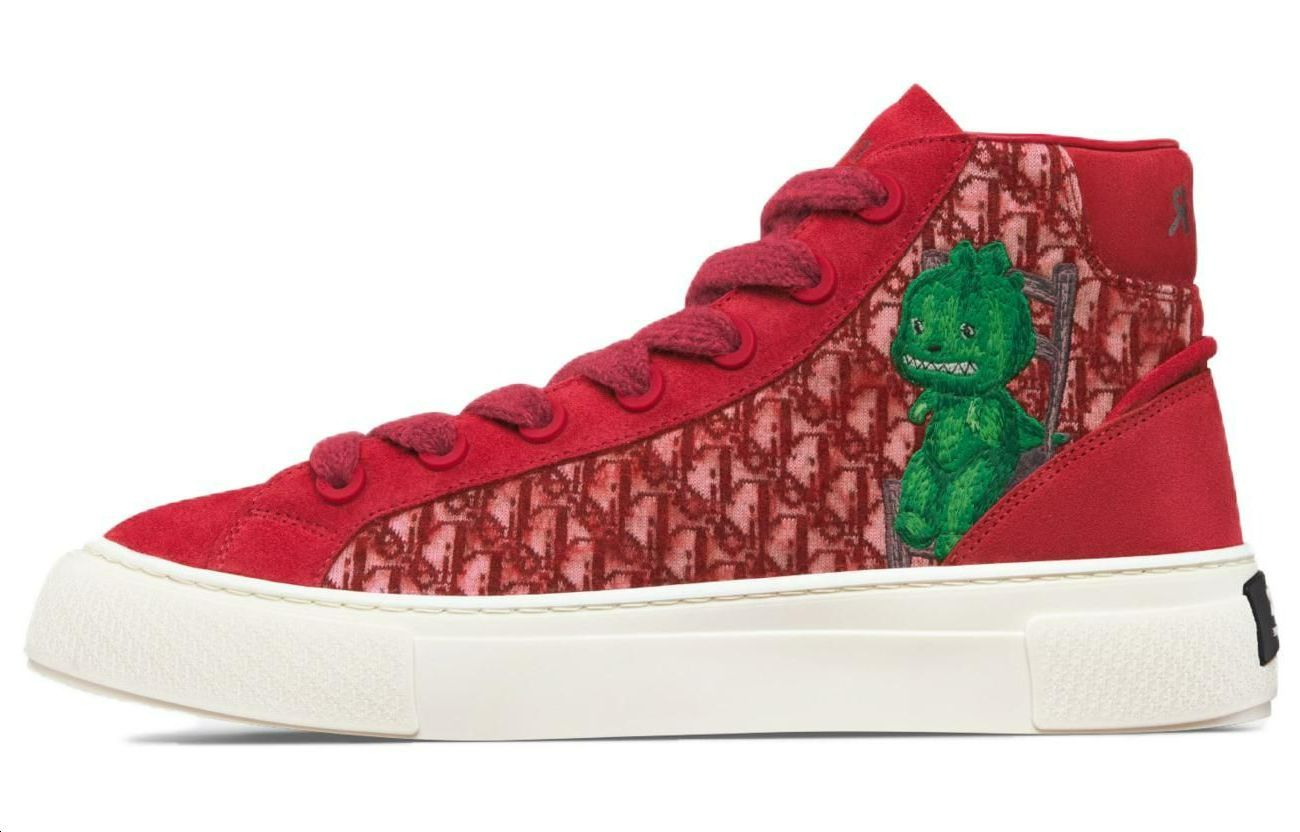 

DIOR Кроссовки B33 на платформе, высокие, для скейтбординга, мужские, красные