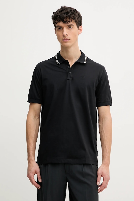 

Хлопковая поло Armani Exchange, черный