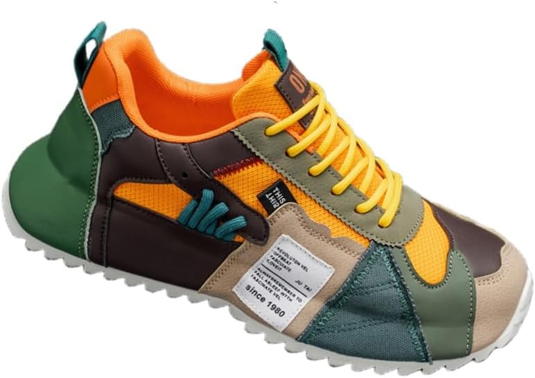 

Мужские модные спортивные кроссовки - сетчатые, дышащие, удобные и противоскользящие, модный и повседневный стиль на шнуровке, подходят для активного отдыха и повседневного использования Fusecottc, зеленый