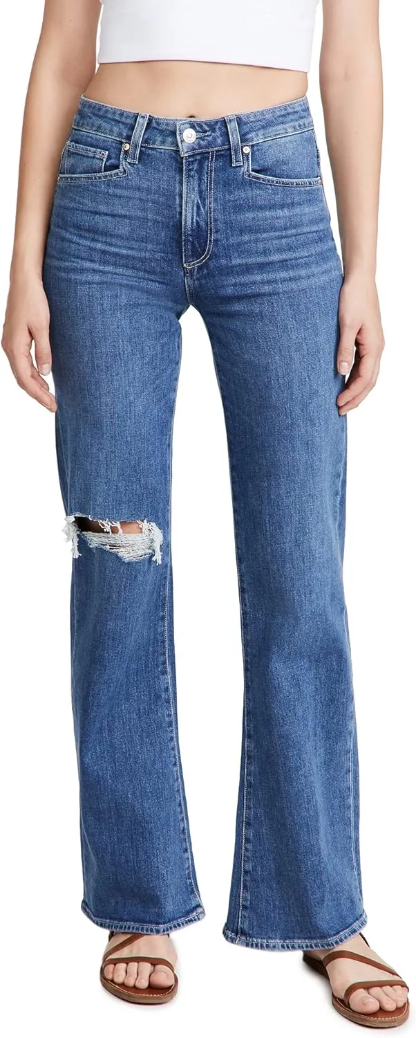 

PAIGE Женские джинсы Leenah Vintage Denim High Rise Wide Leg 32" с карманами Jolene
