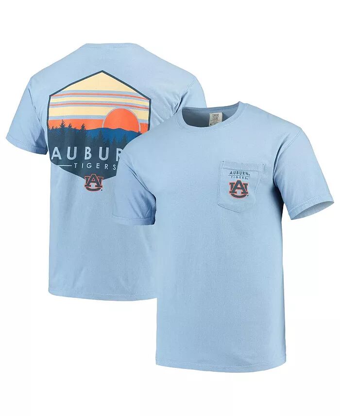 

Мужская синяя футболка Auburn Tigers Landscape Shield Comfort Colors Pocket Image One