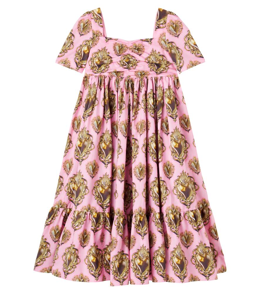 

Хлопковое поплиновое платье Dolce&Gabbana Kids, Pink