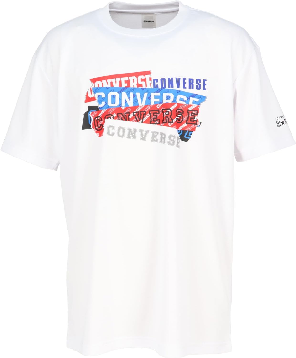 

Баскетбольная футболка с коротким рукавом и принтом, влагоотводящая, быстросохнущая, CB242357 Converse, белый/черный