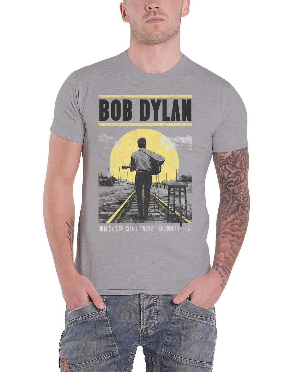 

Футболка «Медленный поезд» Bob Dylan, серый