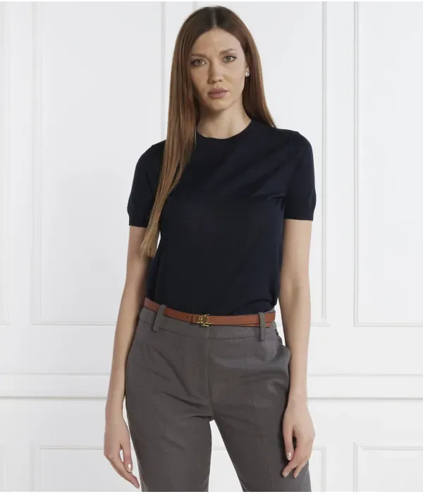 Шерстяной свитер Falyssiasi regular fit Boss, темно-синий — фото 3