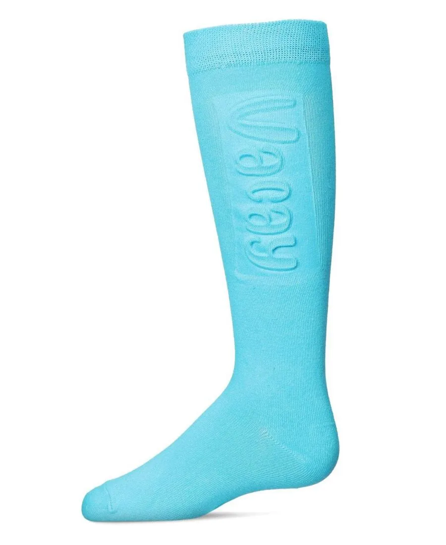 Детские хлопковые гольфы VACAY с рельефным рисунком MeMoi, Aqua