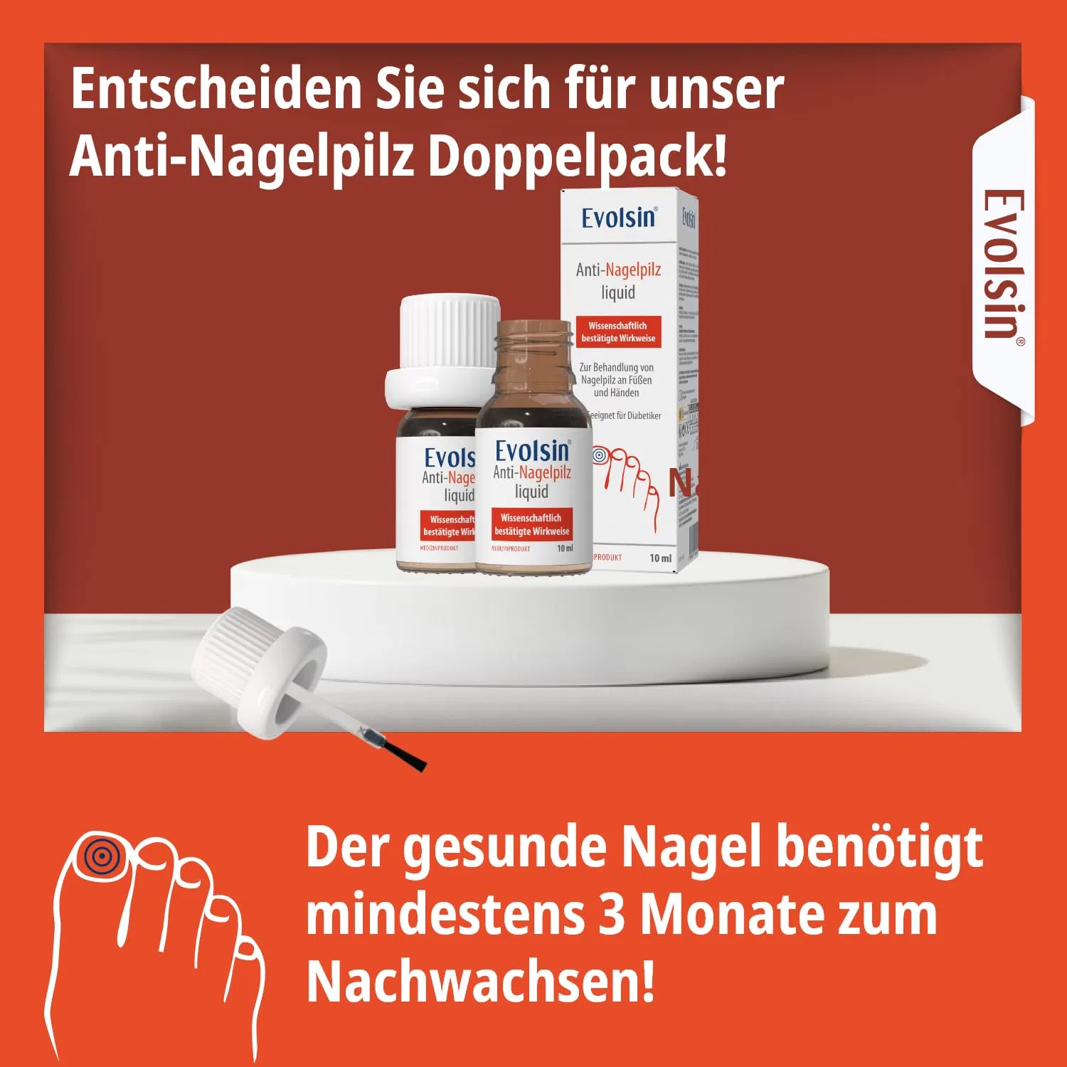 Жидкость Evolsin Anti Nail Fungus Double Pack, 2 x 10 мл Evolsin — фото 2