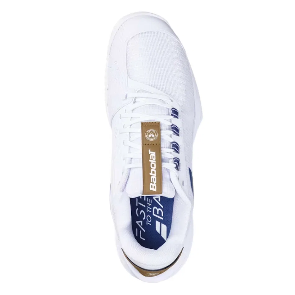Мужские теннисные кроссовки «Jet Tere 2 Sand Grass Wimbledon» от Babolat, White X Navy Blue (1097) — фото 4