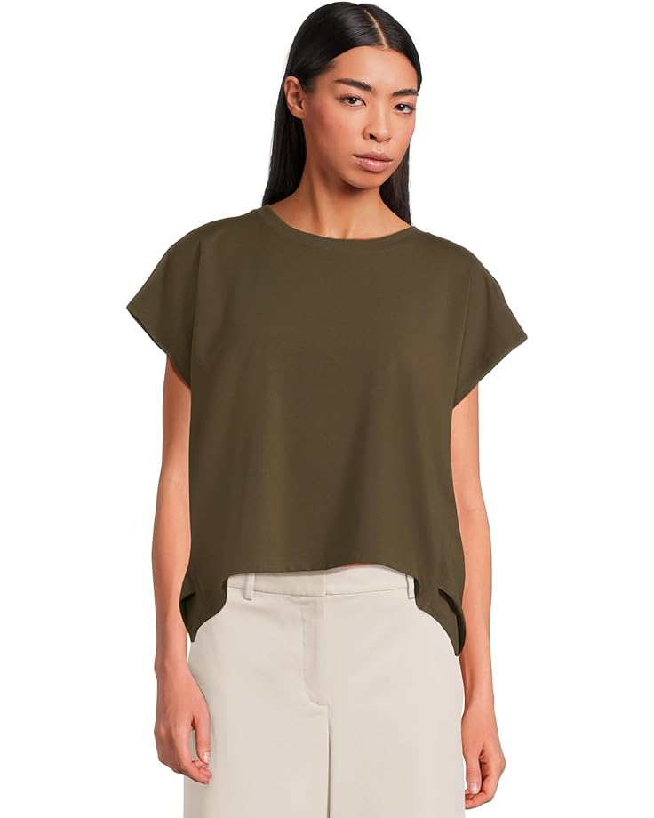 

Топ Eileen Fisher Crew Neck Box Top, цвет Branch