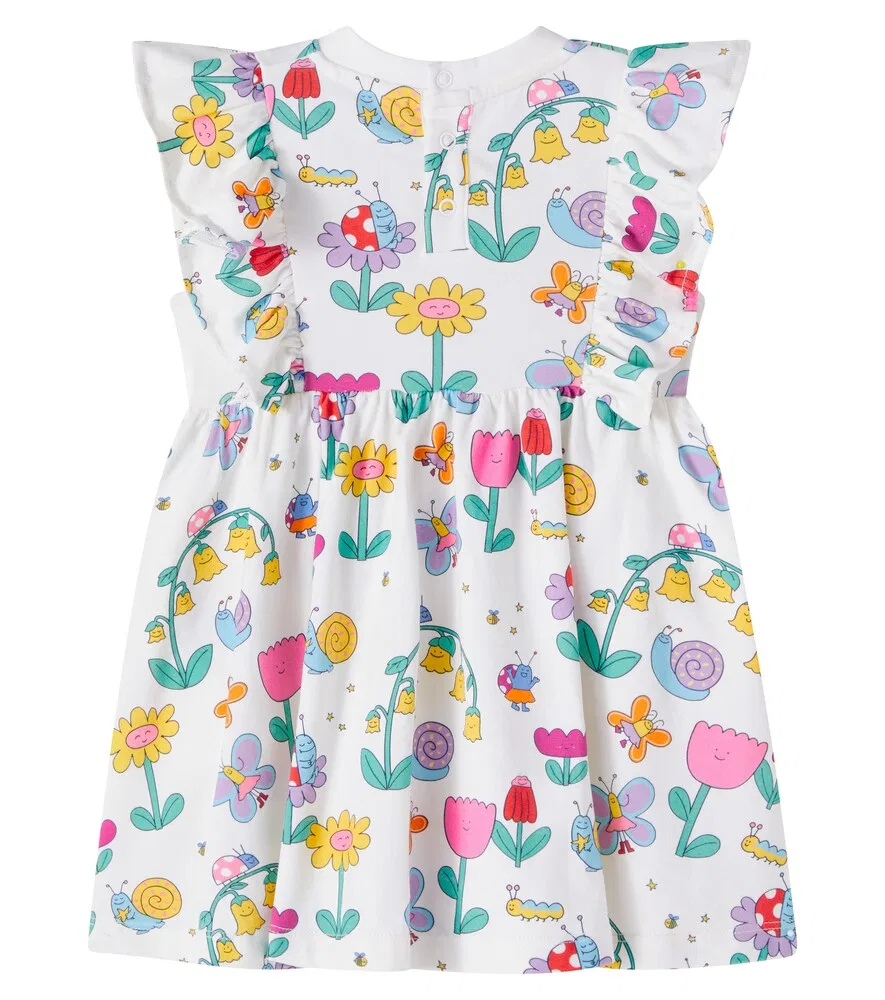 Платье из хлопкового трикотажа Baby Bug House Stella McCartney Kids, мультиколор — фото 2