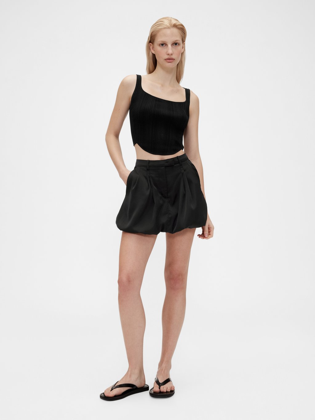 

Мини-юбка STUDIO BUBBLE MINI SKORT GAP, черный
