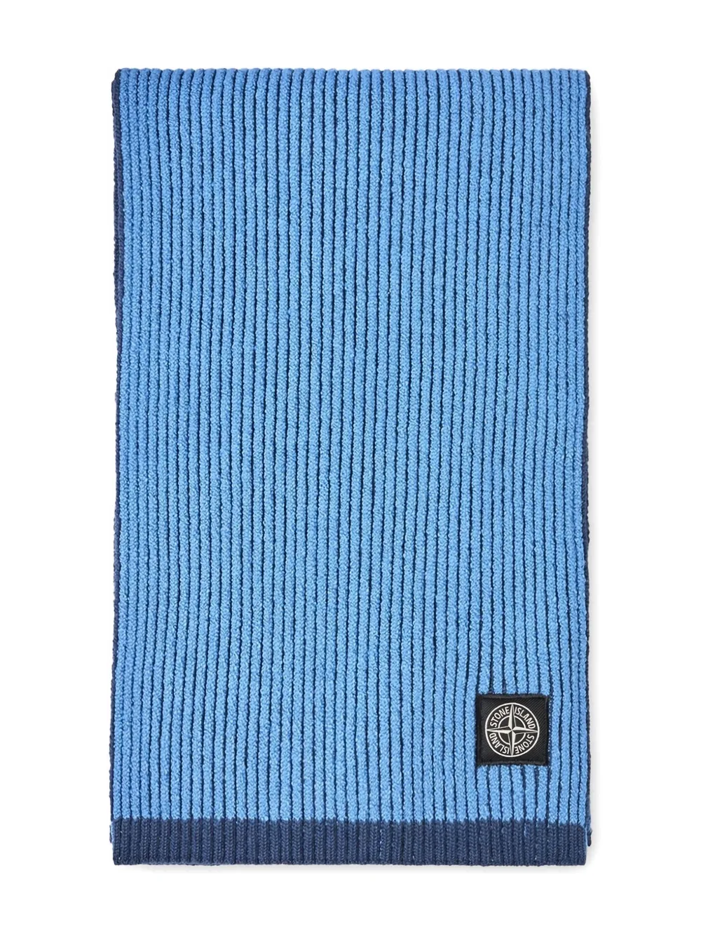 

Шерстяной шарф в рубчик Stone Island, синий