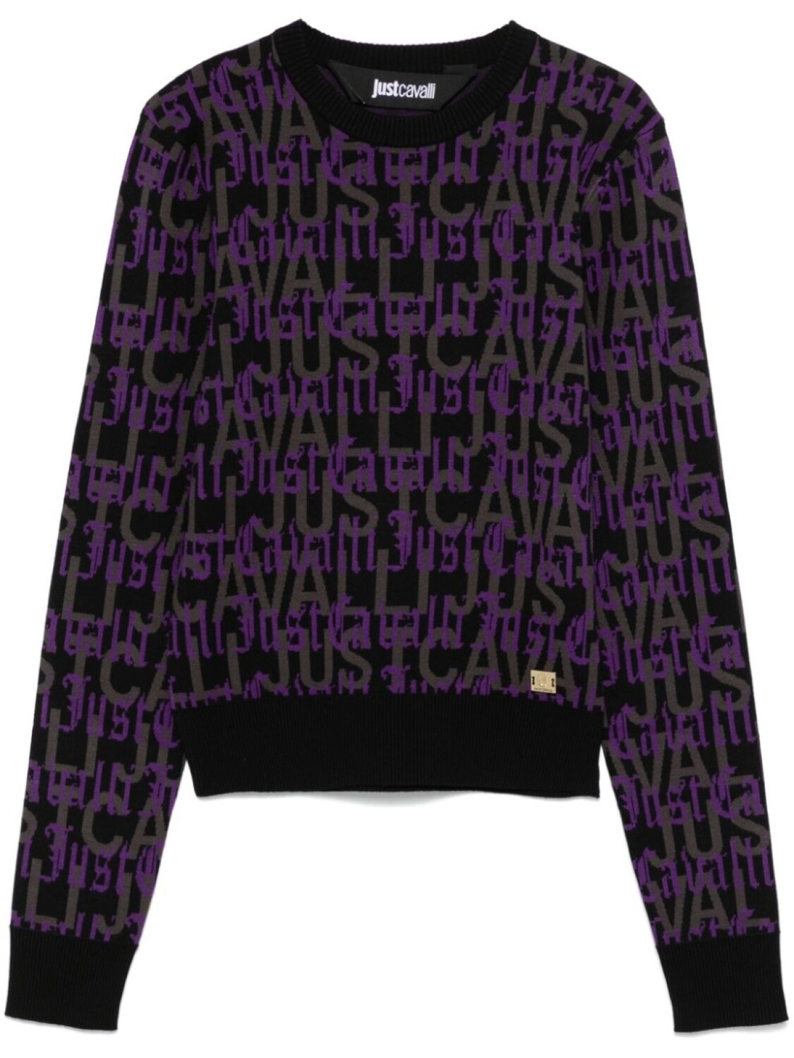 

Just Cavalli свитер Gothic с жаккардовым логотипом, черный