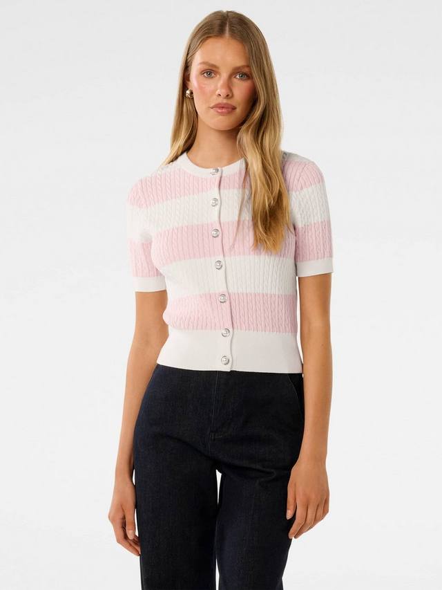 

Топ Annika с полосками и косой вязкой Forever New, Pink