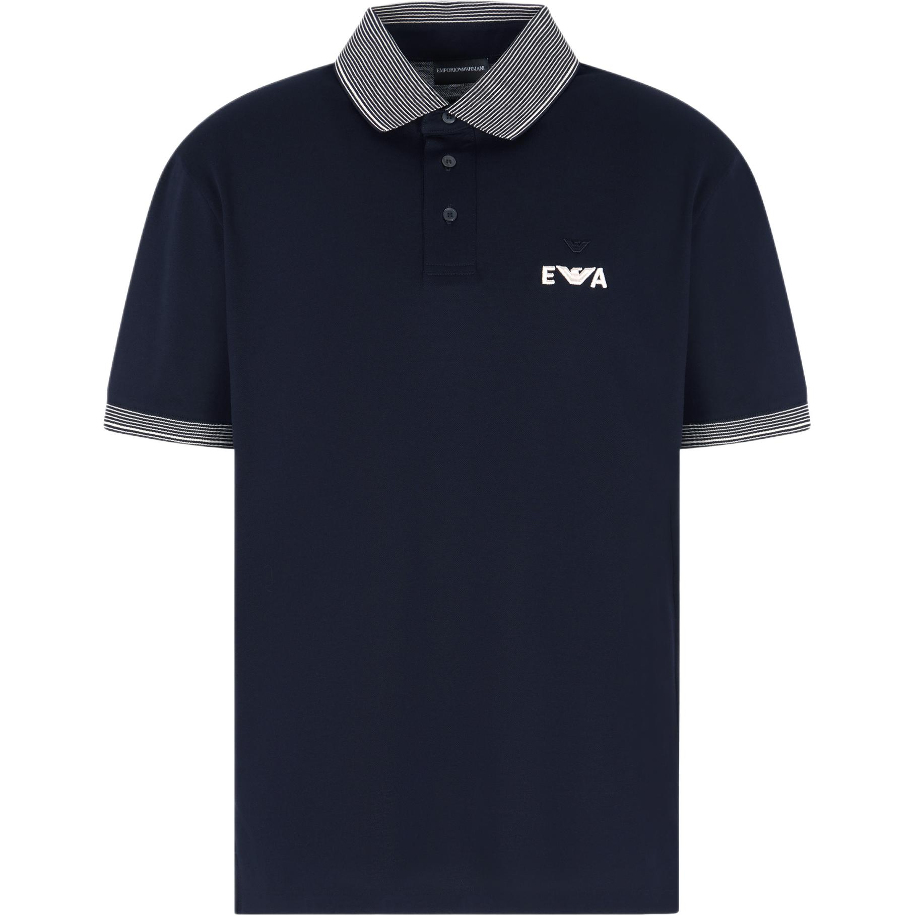 

Пике поло с суперобъемной вышивкой Ea EMPORIO ARMANI, синий