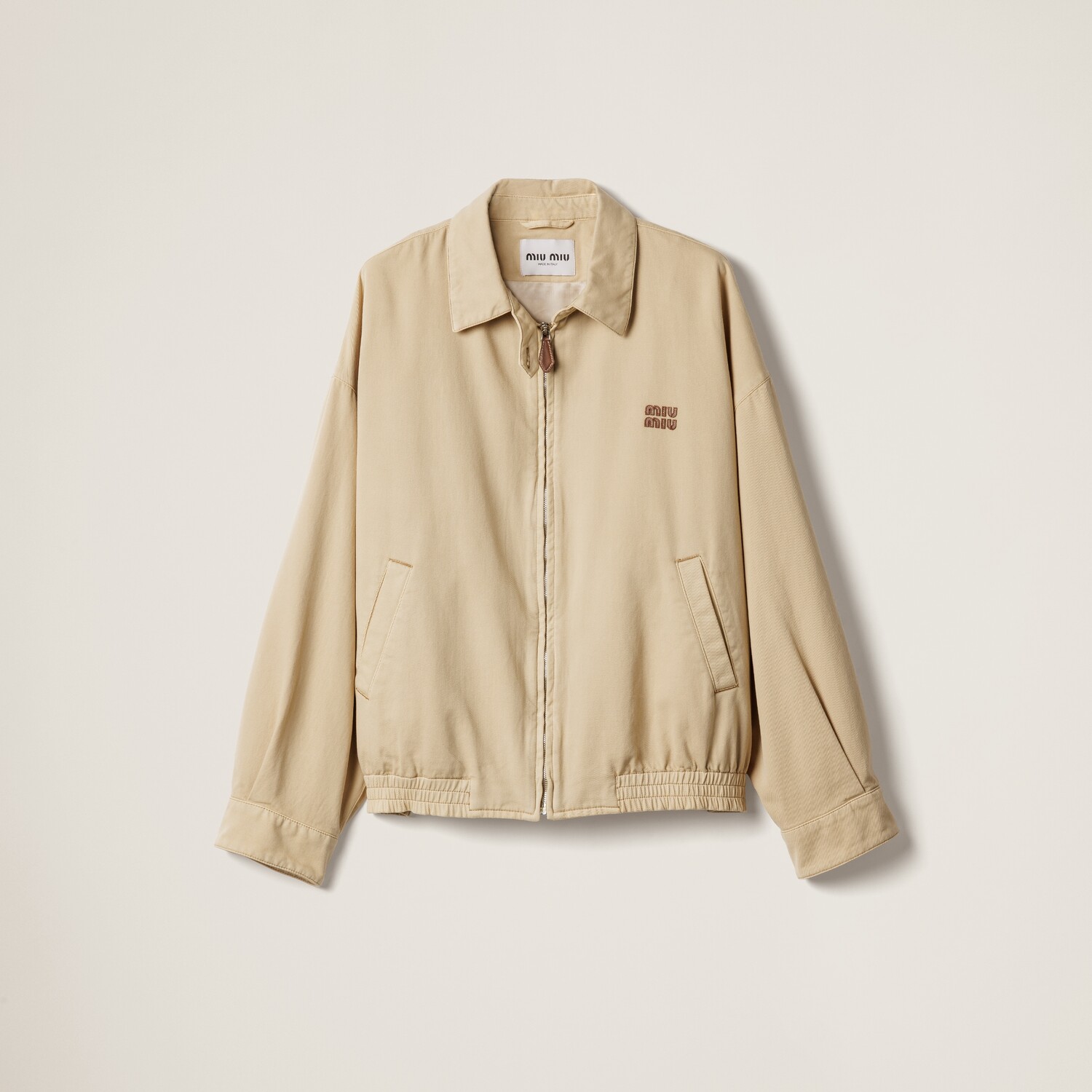 

Блузон из светлого денима MIU MIU, бежевые