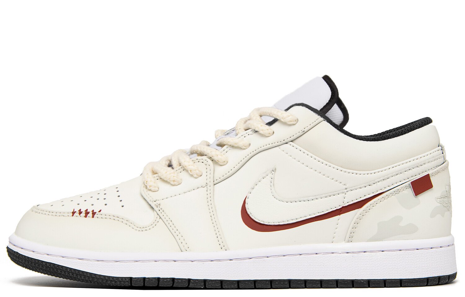 

Кроссовки Air Jordan 1 Vintage Basketball Shoes Men Low-top Beige/Red, бежевый/красный