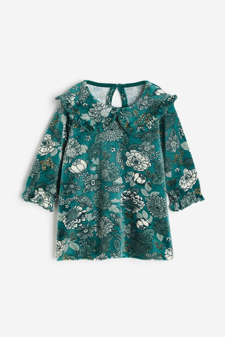 

Велюровое платье с воротником H&M, зеленый